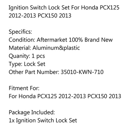 Ignition Switch Lock Set 351-KWN-71 For Honda PCX125 212-213 PCX15 213