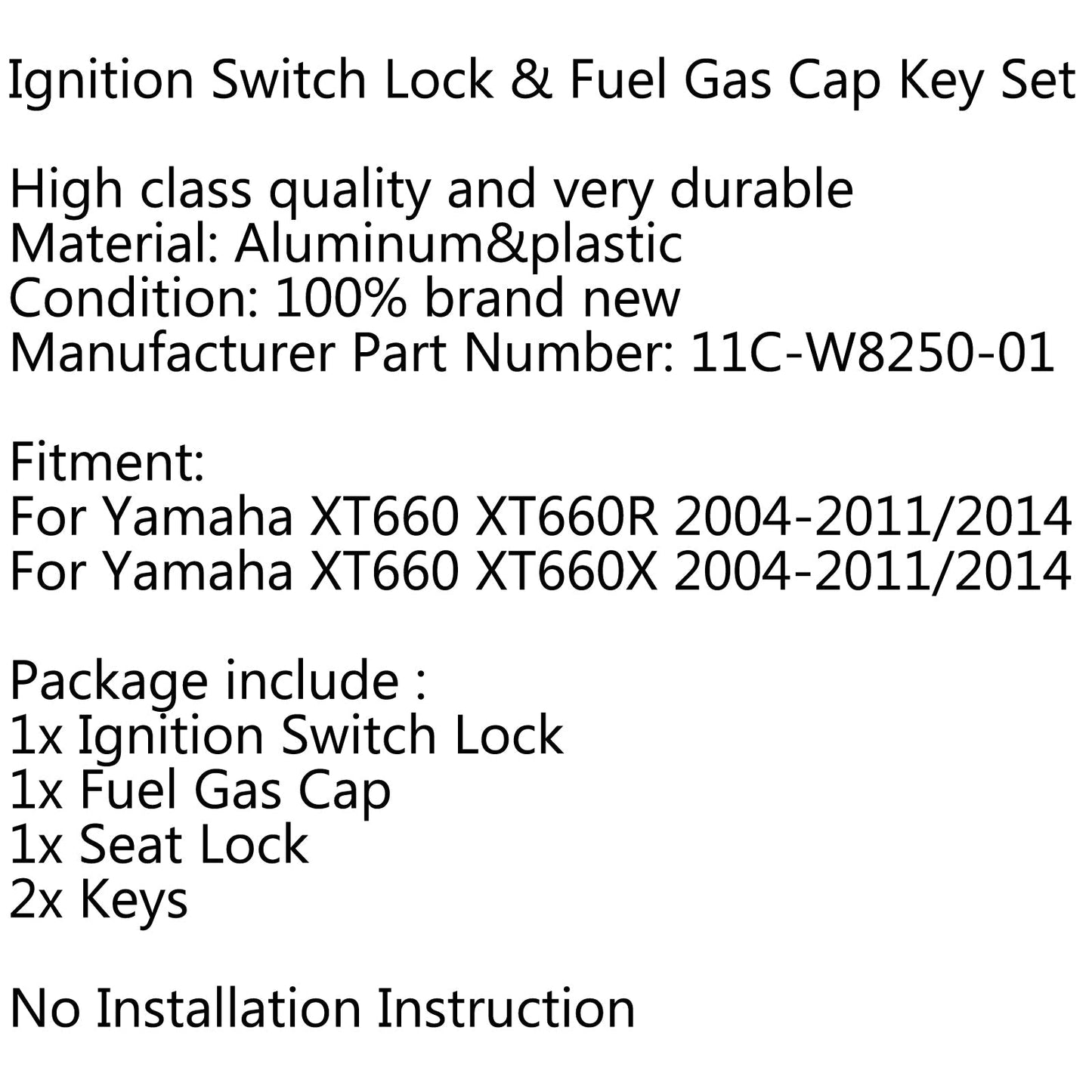 Ignition Switch Seat Gas Cap Cover Lock Key Set For Yamaha XT66 XT66 R/X 4-11