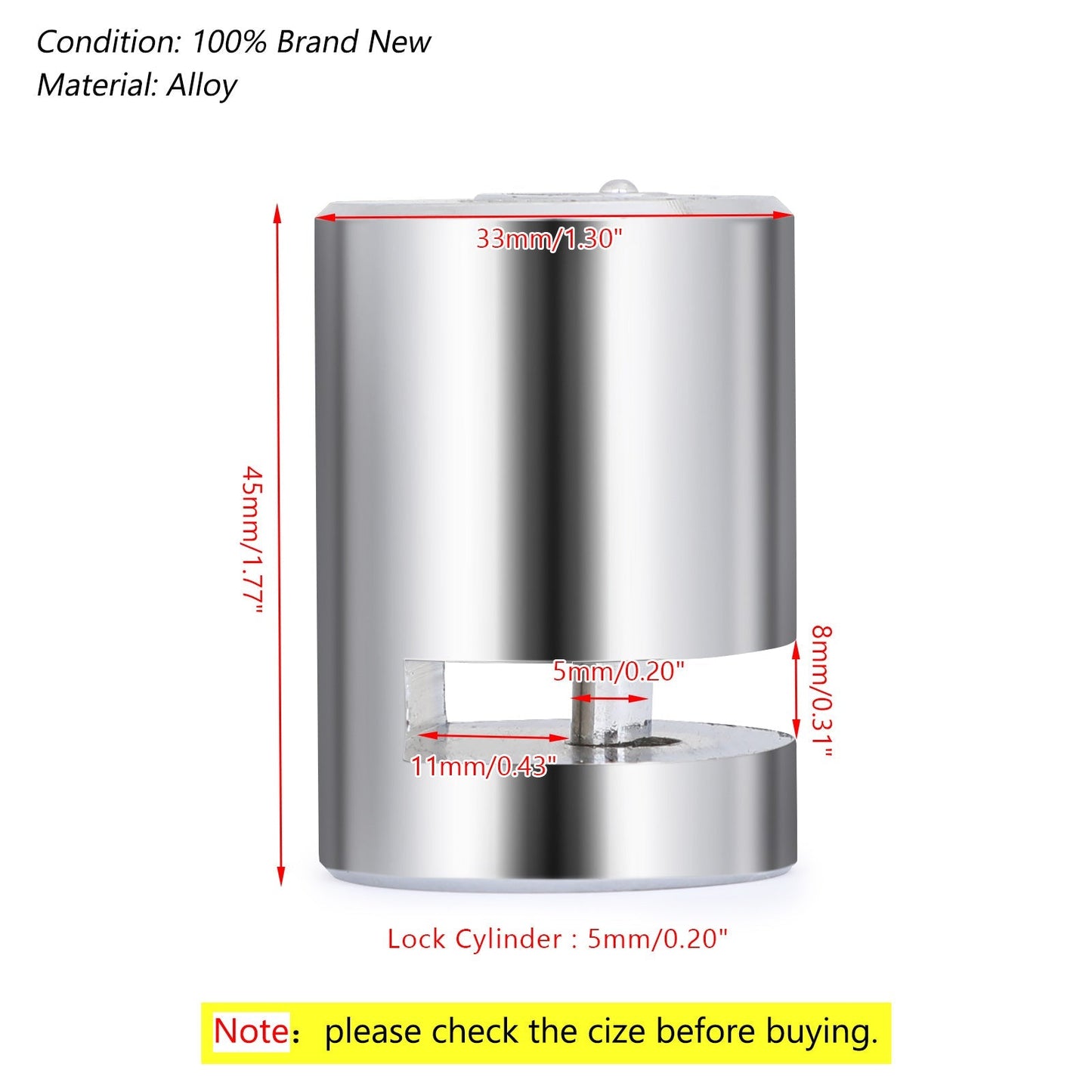 1X Moto Bicicletta Bici Scooter BLOCCO DI SICUREZZA Blocco del freno a disco della ruota portatile Generico