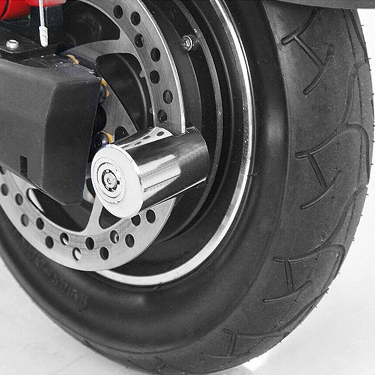 1X Moto Bicicletta Bici Scooter BLOCCO DI SICUREZZA Blocco del freno a disco della ruota portatile Generico