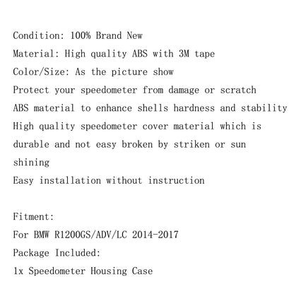 Tachimetro Copertura Strumento Cluster Fit per BMW R1200GS LC ADV 2013-2017 Generico