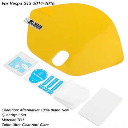 Proteggi schermo per cruscotto moto ultra trasparenti per Vespa GTS 2014-2016 Generico