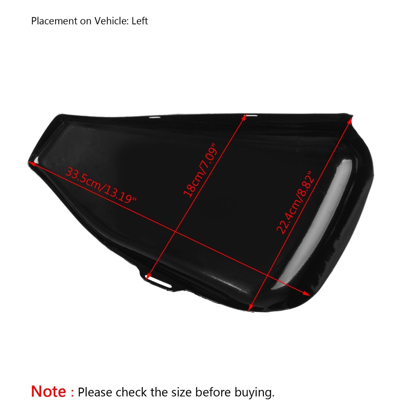 1 pezzo coperchio batteria lato sinistro per Harley Sportster XL Iron 883 1200 2014-2018 generico