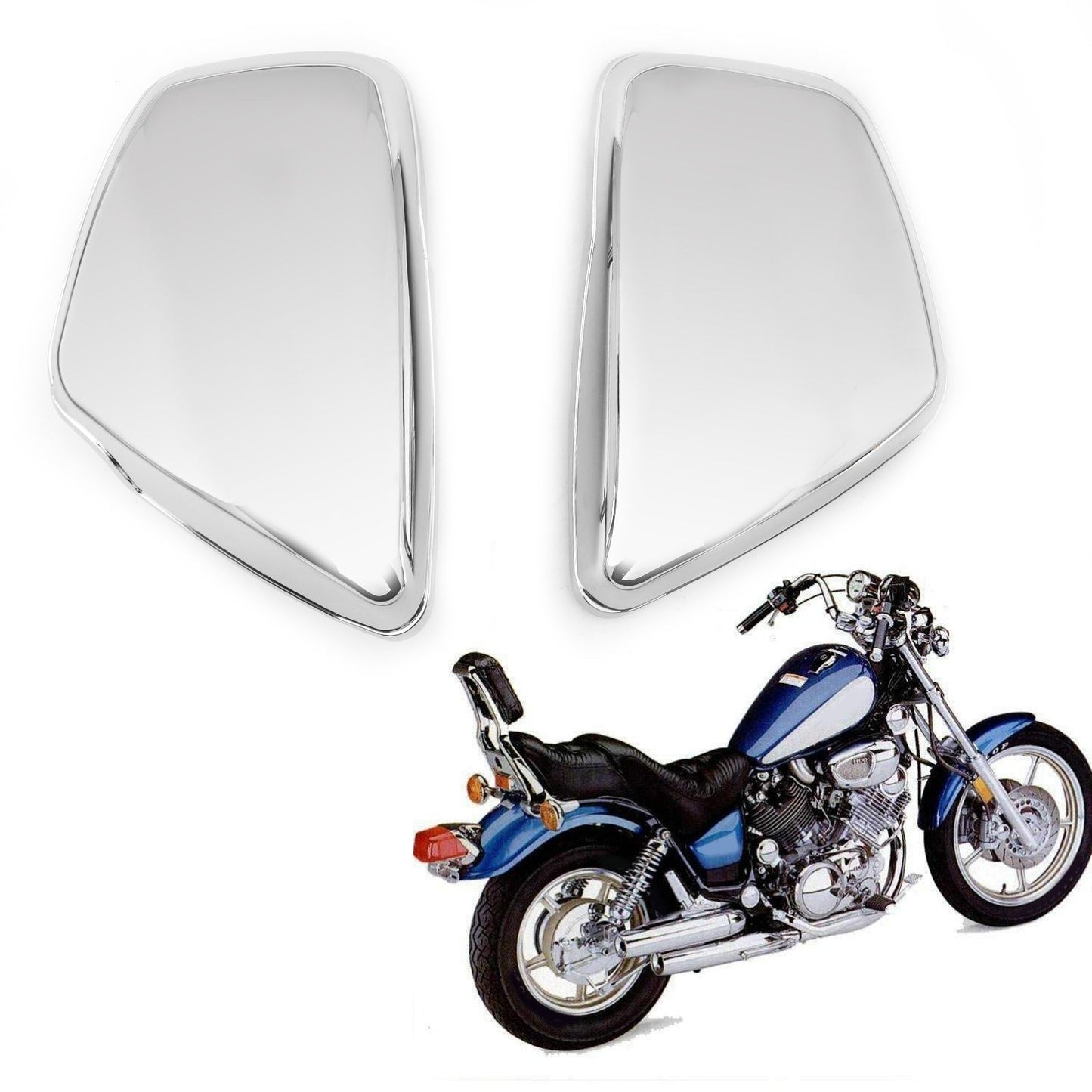 Coperchio laterale batteria Areyourshop adatto per Yamaha 1984-up XV 700 750 1000 1100 Virago sinistra e destra