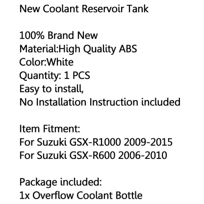 Serbatoio del liquido di raffreddamento del serbatoio di troppopieno del radiatore per Suzuki GSXR1000 GSXR600 generico