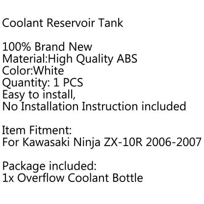 Liquido di raffreddamento Radiatore Overflow Reservior Bottiglia Per Kawasaki Ninja ZX-10R 2006-2007 Generico