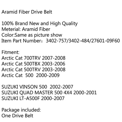 Cinghia di trasmissione per Arctic Cat 700TRV 07-08 500TBX 00TRV 03-06 SUZUKI VINSON 500 Generico