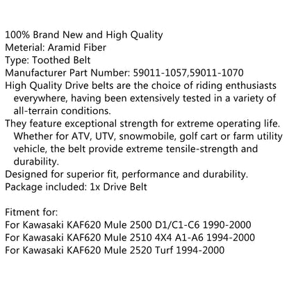 Cinghia di trasmissione 59011-1070 Per Kawasaki KAF620 Mule 2500 2000-2001 2510 2000-2001 Generico