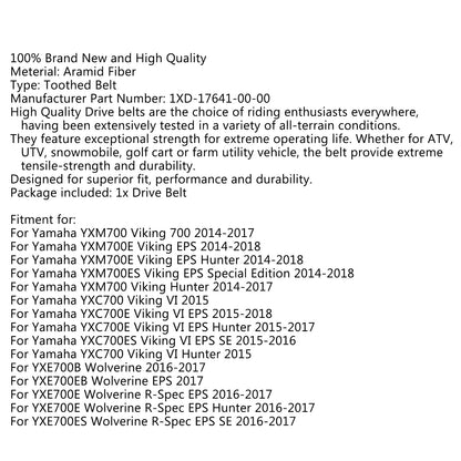 Cinghia di trasmissione XTX2260 Per Yamaha Viking YXM700E YXC700 Hunter Wolverine YXE700E EPS Generico