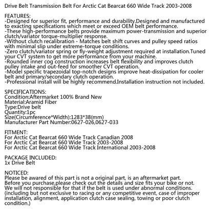 Cinghia di trasmissione per Arctic Cat 0627-026 0627-033 Motoslitta Bearcat 660 Wide Track Generico