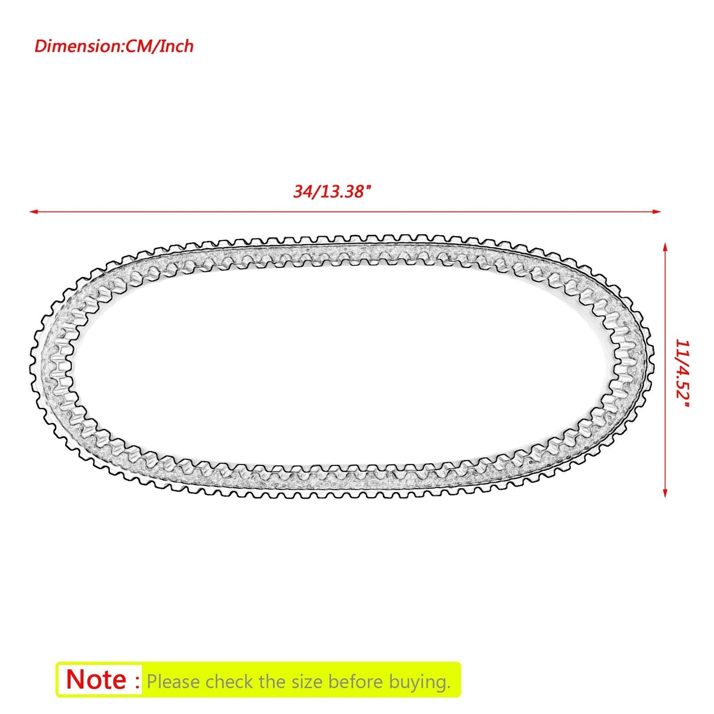 Cinghia di trasmissione Per Yamaha NXC125 XC125 Cygnus X 2003-2011 Scooter 5ML-17641-00 Generico