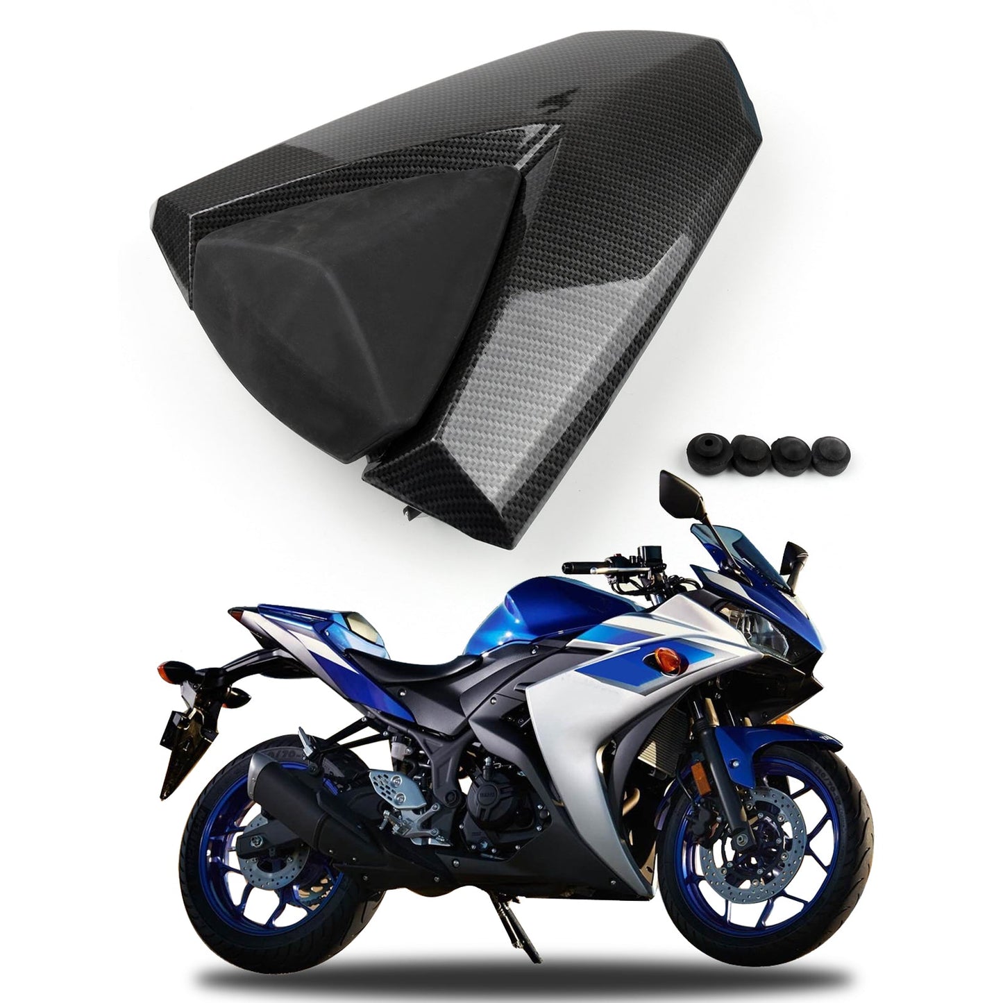 Coprisedile posteriore in ABS per Yamaha YZF R25 2013-2023 R3 2015-2021 MT-03 2014 Generico