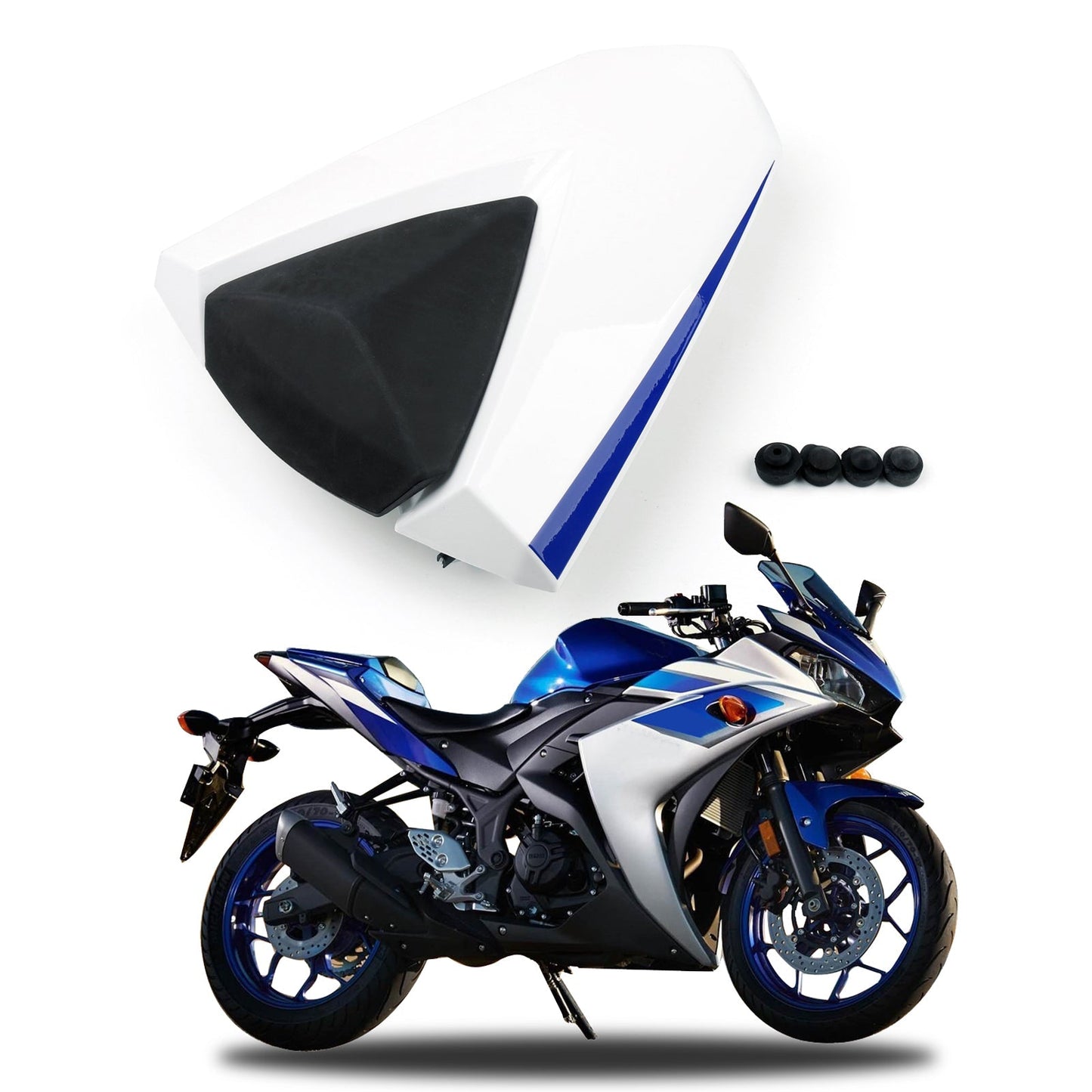 Coprisedile posteriore in ABS per Yamaha YZF R25 2013-2023 R3 2015-2021 MT-03 2014 Generico