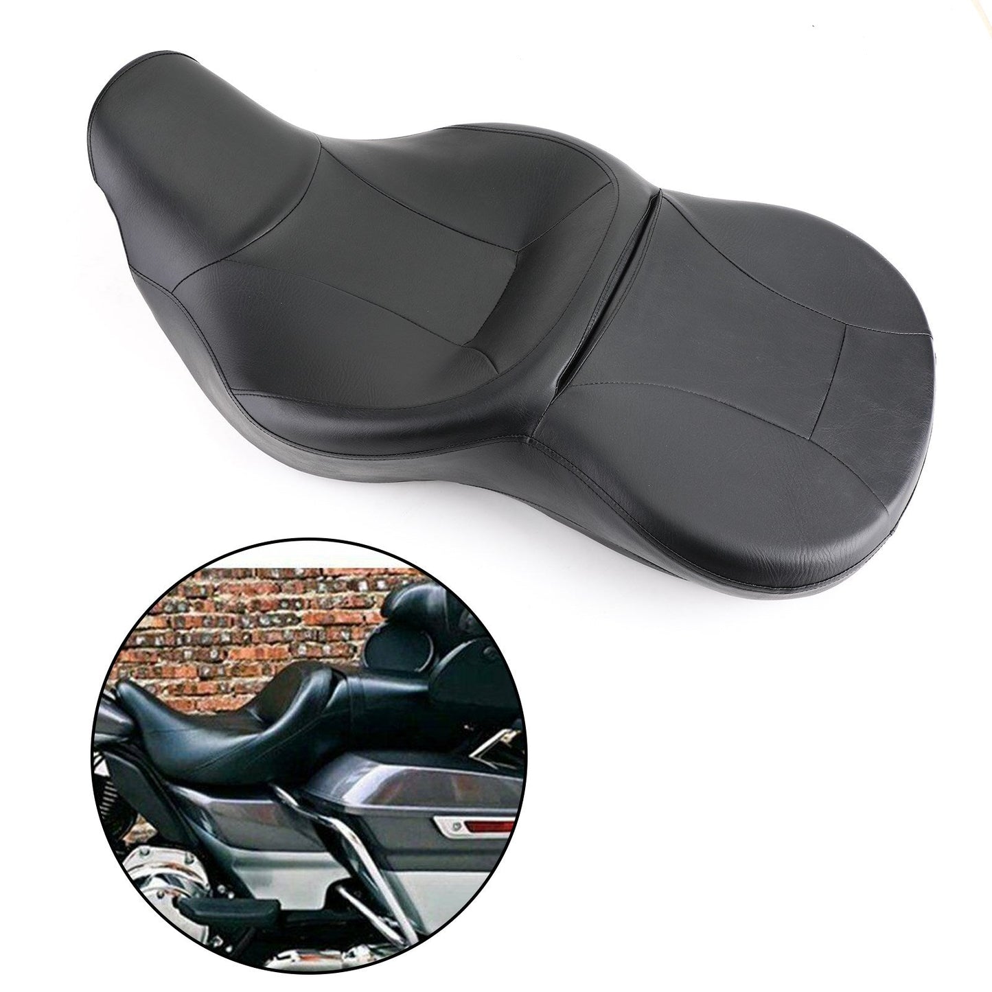 Sella passeggero Black Rider per Touring Street Electra Glide Road King 2014-2019 Generico