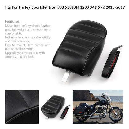 Sedile Passeggero Posteriore Nero Per Sportster Iron 883 XL883N 2016 2017 Generico