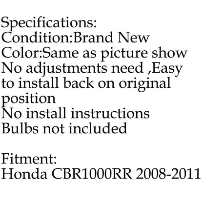 Gruppo faro anteriore per Honda CBR 1000RR CBR1000RR 2008-2011 Generico