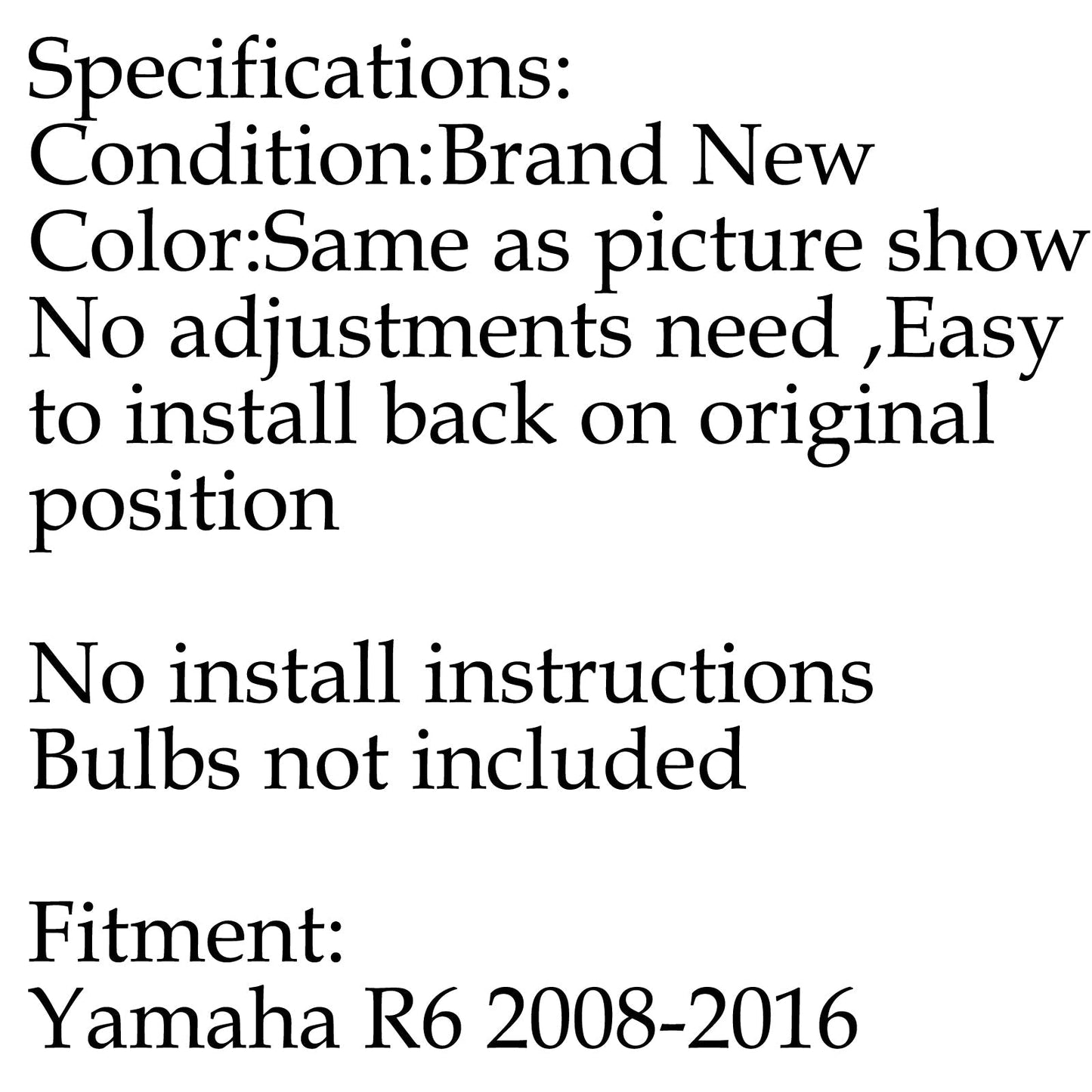 Gruppo ottico faro anteriore per Yamaha YZF 600 R6 2008-2012 2011 generico