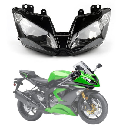 Headlight Assembly Headlamp For Kawasaki ZX-6R ZX6R 2013-2015 Black