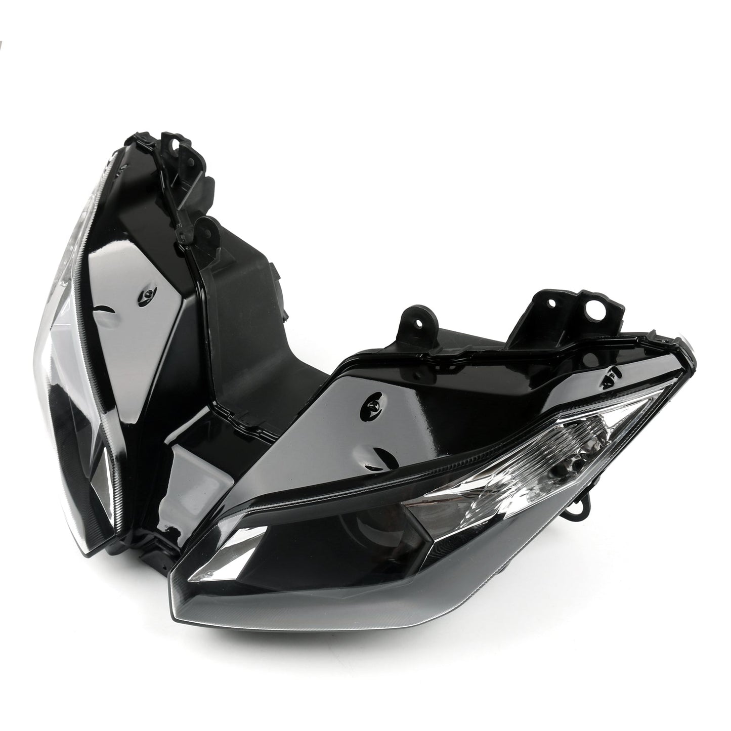 Gruppo ottico faro anteriore per Kawasaki ZX-6R ZX6R 2013-2015 nero generico