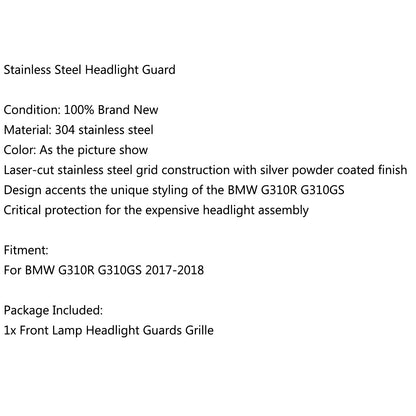 Protezione della copertura della protezione della griglia del faro anteriore per BMW G 310GS 2017-2018 Generico