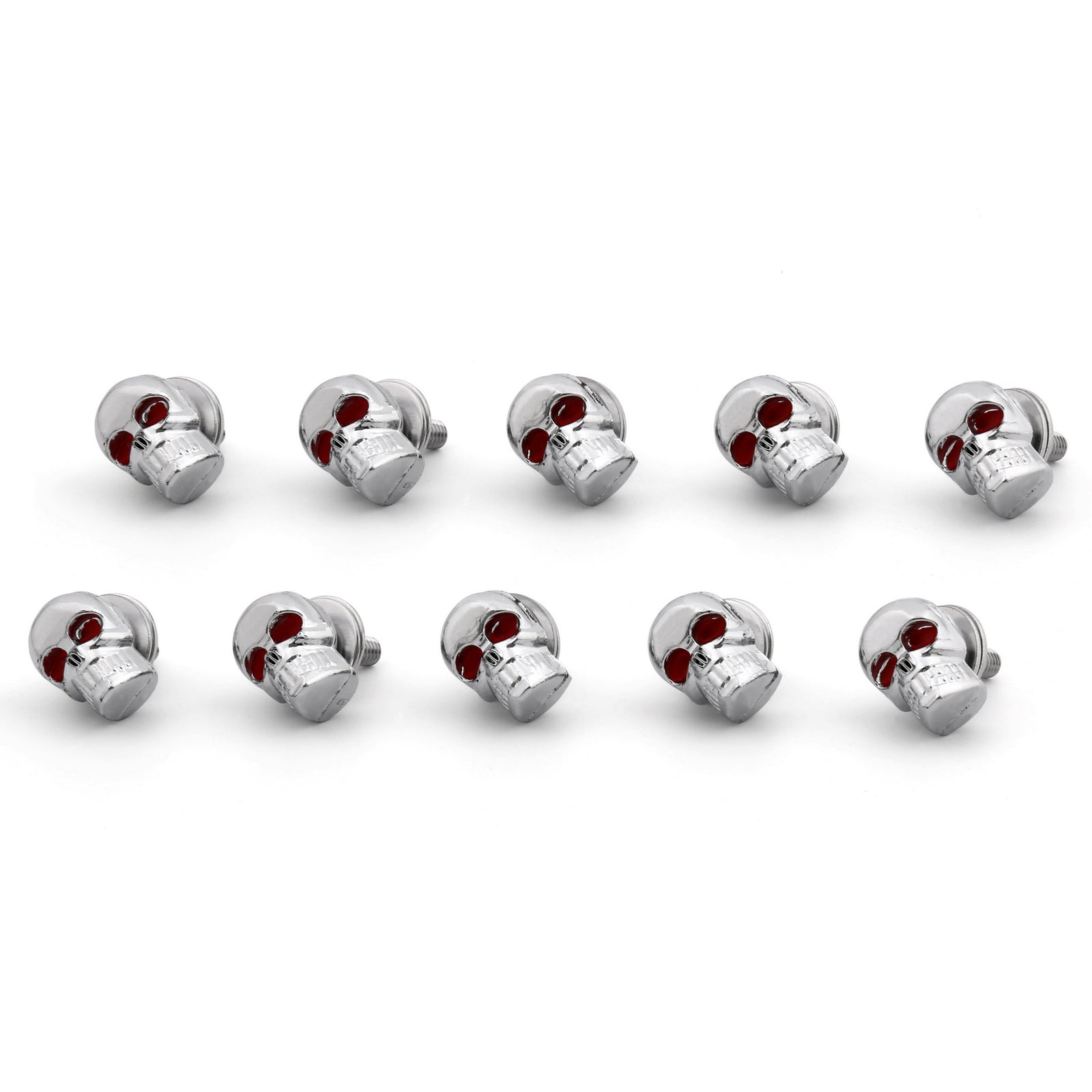 10 X Chrome Skull License Plate Windshield Bolts Screw