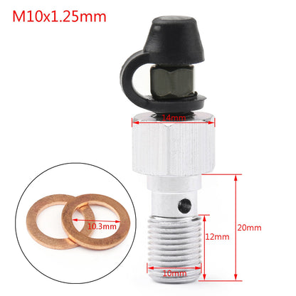 M10x1.0mm /1.25mm Motorcycle Brake Caliper Bleeder Screw Fork Air Bleeder Valves