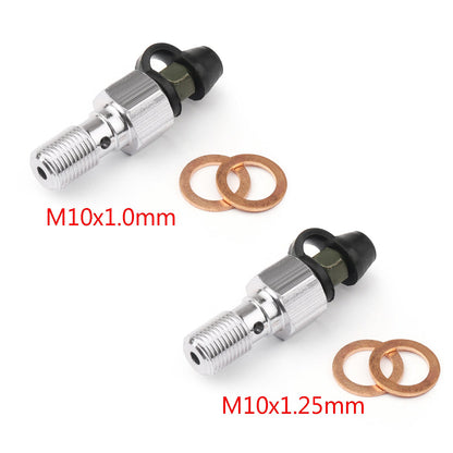 M10x1.0mm /1.25mm Motorcycle Brake Caliper Bleeder Screw Fork Air Bleeder Valves