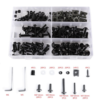 177PCS Motorcycle Sportbike Windscreen Fairing Bolts Kit Fastener Clips Screws