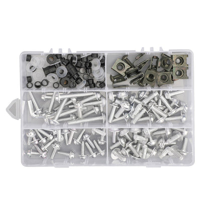 177PCS Motorcycle Sportbike Windscreen Fairing Bolts Kit Fastener Clips Screws