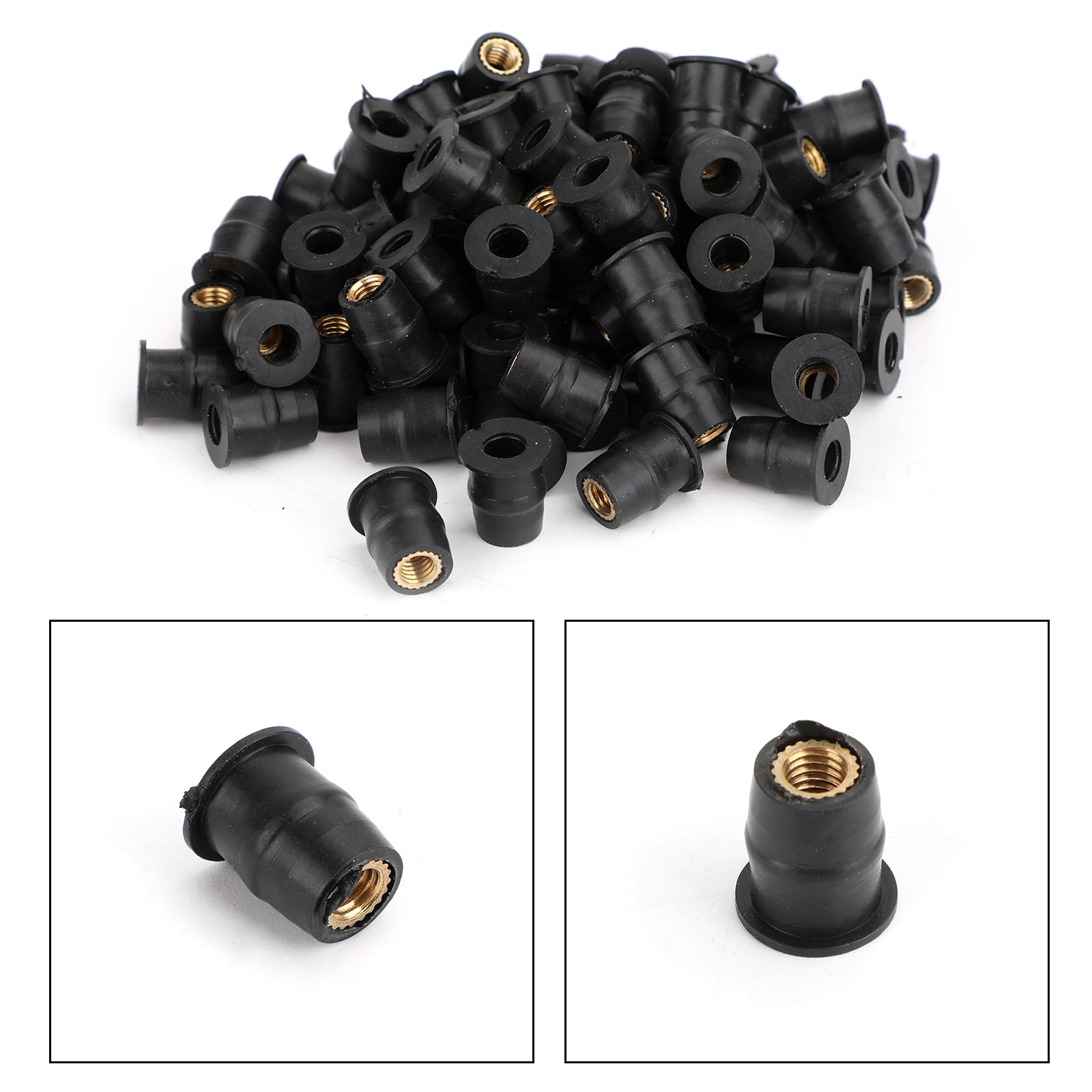 100 Quantity 10-32 M5 Rubber Well Nut Windscreen & Fairing 3/8 Wellnuts - 5mm