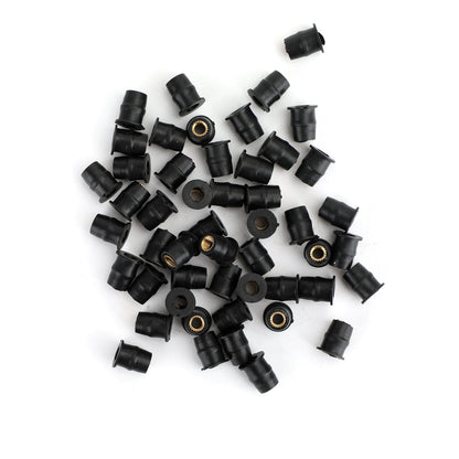 50 quantità 10-32 M5 Wellnut in gomma parabrezza e carenatura 3/8 Wellnuts - 5mm