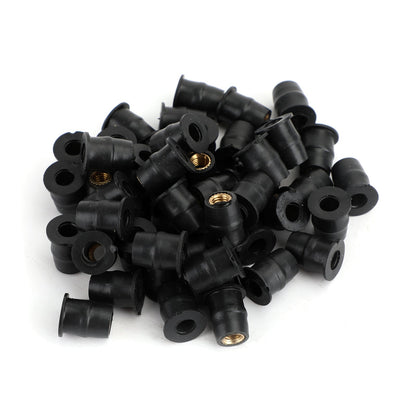 50 quantità 10-32 M5 Wellnut in gomma parabrezza e carenatura 3/8 Wellnuts - 5mm