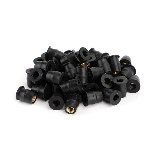 50 quantità 10-32 M5 Wellnut in gomma parabrezza e carenatura 3/8 Wellnuts - 5mm