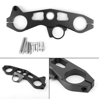 Morsetto superiore superiore superiore d'estremità anteriore d'albero triplo abbassante per Kawasaki ZX6R 2009-2012 Generico