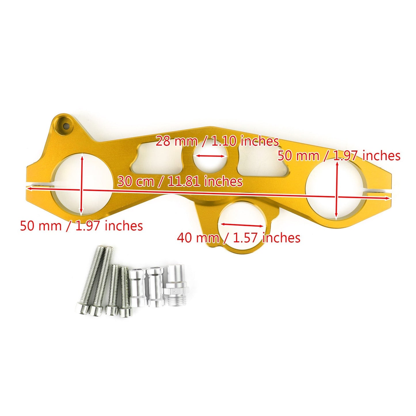 Morsetto superiore superiore superiore d'estremità anteriore d'albero triplo abbassante per Kawasaki ZX6R 2009-2012 Generico