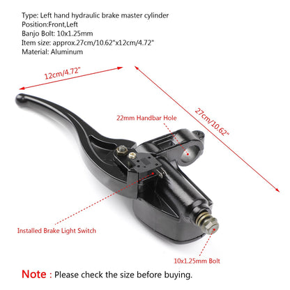 Front Left Brake Master Cylinder 22mm For Polaris Sportsman 4 5 6 7 8