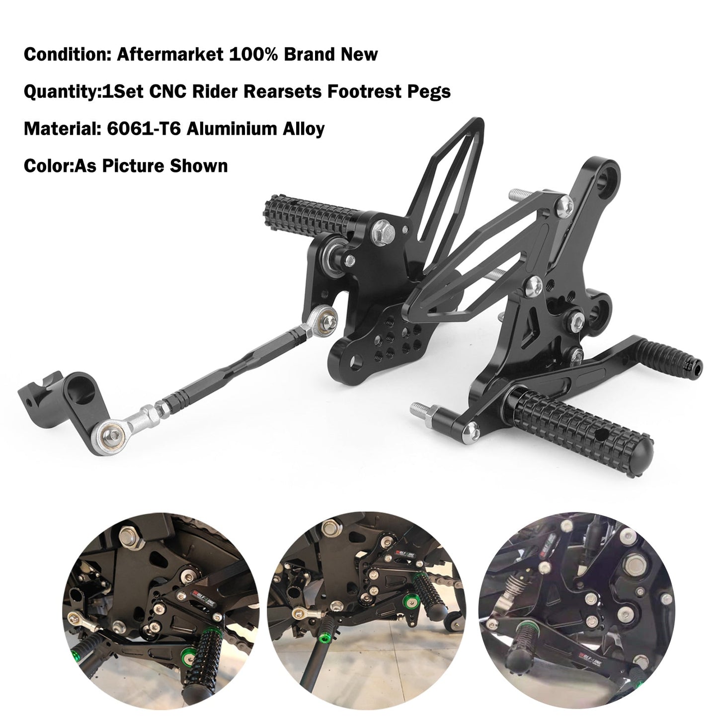 Pedane Pedane Regolabili Pedane Rest Fit per Kawasaki Ninja 250/400 2018-2022 Generico