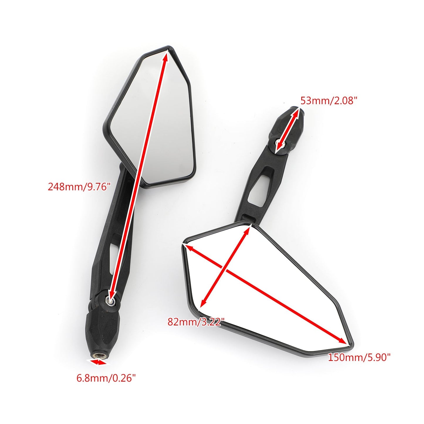 Coppia di specchietti retrovisori M8/M10 per Yamaha Honda Suzuki Kawasaki BMW Aprilia Generico