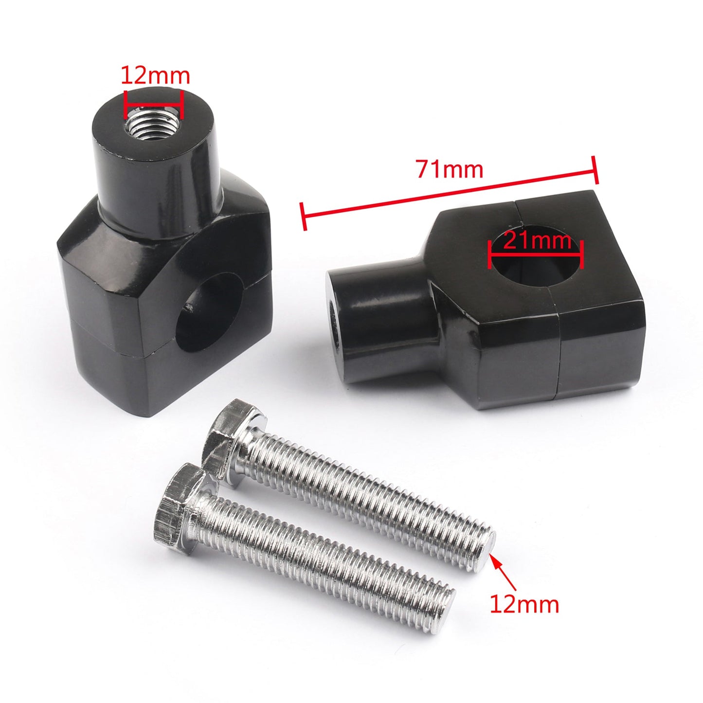 7/8" 22mm Morsetto riser per montaggio su manubrio in alluminio per motore ATV Quad Dirt Black generico