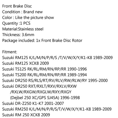 Rotore disco freno anteriore per Suzuki RM125 K/L XCK8 TS 125/200 DR250 RS GPS SJ45A Generico