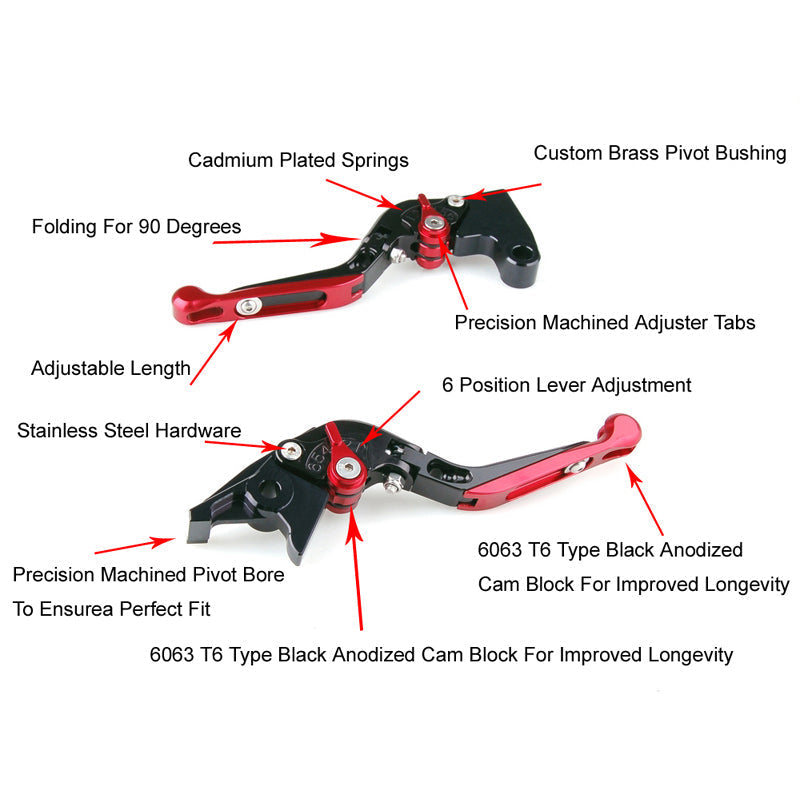 Leve freno frizione estensibili pieghevoli regolabili per Honda CBR 600RR 1000RR Generico