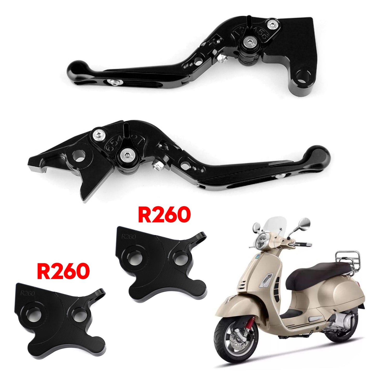 Leva freno frizione regolabile moto per VESPA GTS 300 Super Generico