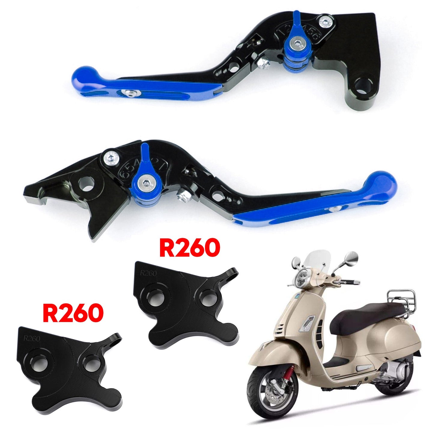 Leva freno frizione regolabile moto per VESPA GTS 300 Super Generico