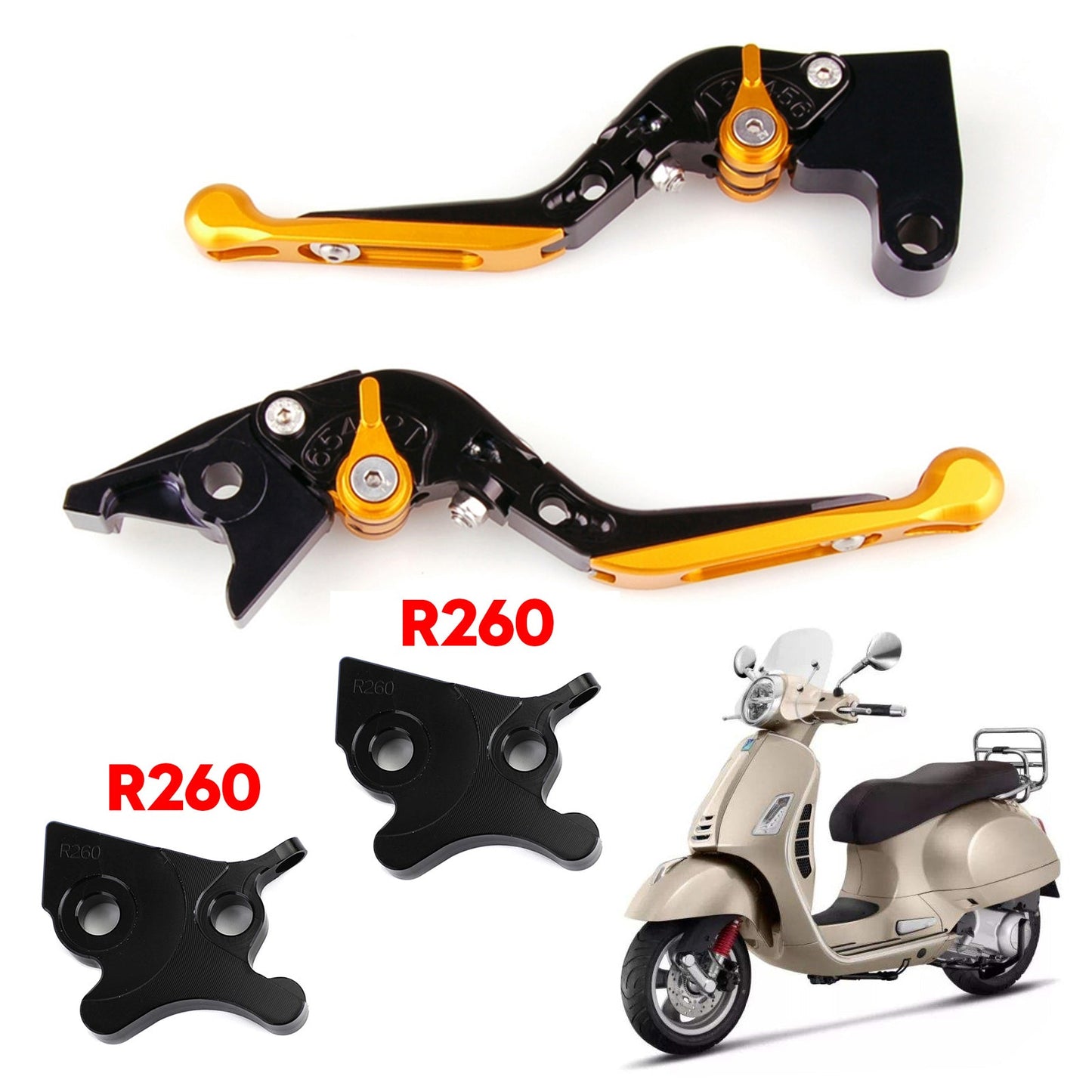 Leva freno frizione regolabile moto per VESPA GTS 300 Super Generico