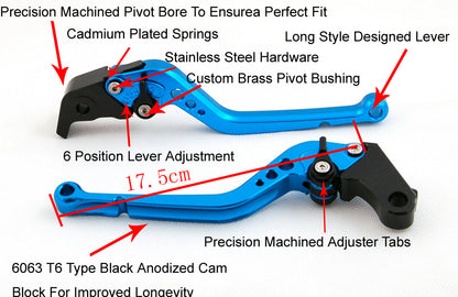 Leve Freno Frizione Lunghe Per Honda ST 1300 2008-2012 Nere Generiche