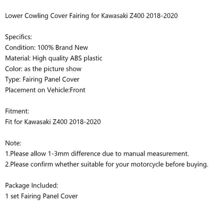 Carenatura coperchio carenatura inferiore pannello motore per Kawasaki Z400 2018-2023