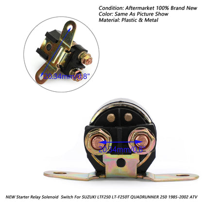 Relè solenoide di avviamento FITS SUZUKI LTF250 LT-F250T QUADRUNNER 250 1985-2002 ATV Generico