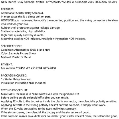 Relè di avviamento Solenoide Per YAMAHA YFZ 450 YFZ450 2004 2005 2006 2007-08 ATV NUOVO Generico