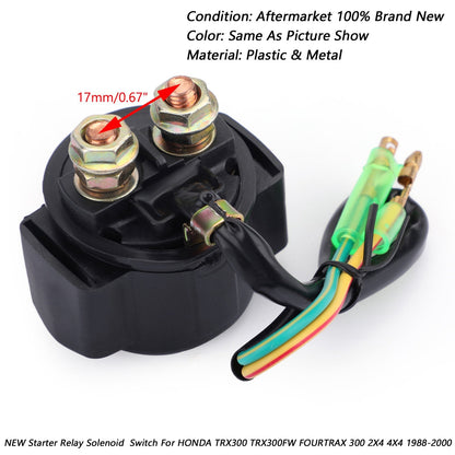 Relè di avviamento solenoide adatto per HONDA TRX300 TRX300FW FOURTRAX 300 2X4 4X4 1988-2000 generico