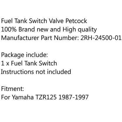 Gas Serbatoio Carburante Interruttore Valvola Pompa Rubinetto 2RH-24500-01 Per Yamaha TZR125 1987-1997 Generico